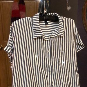 Striped button up dress